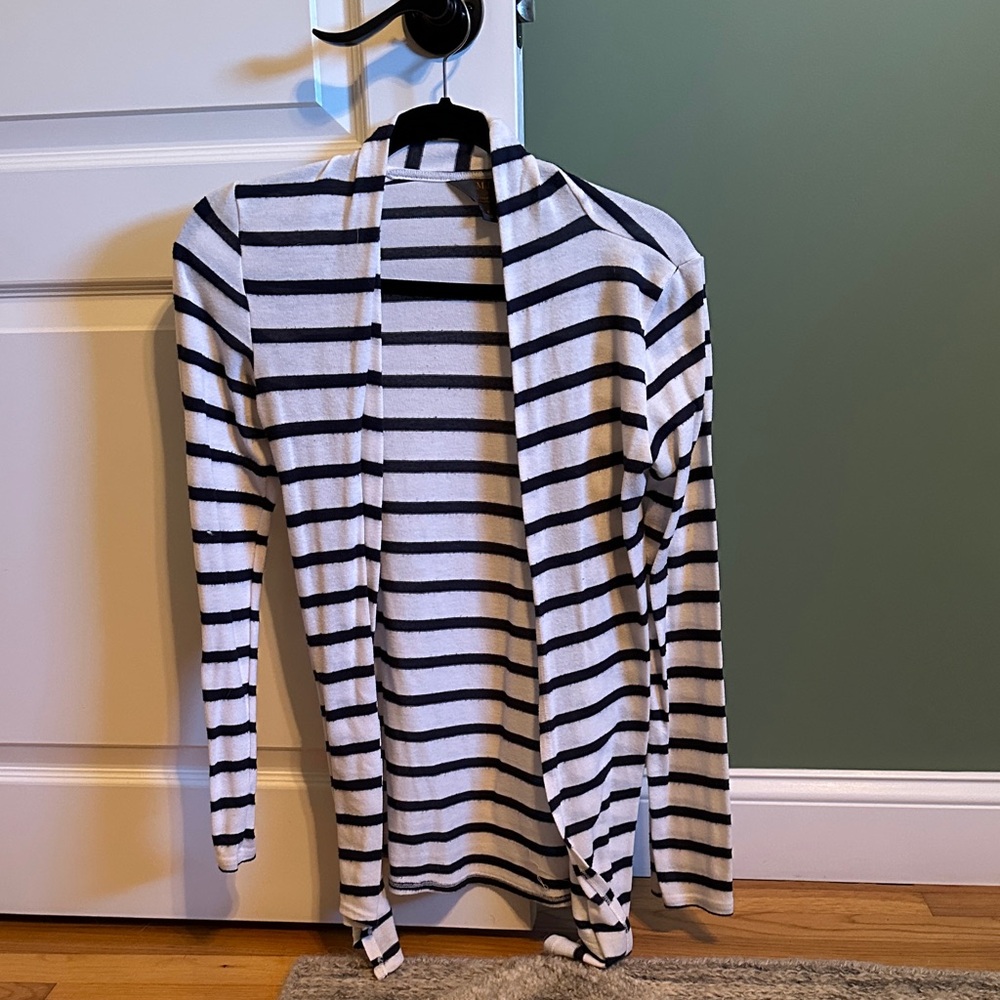 41 Hawthorn navy and White Striped Cardigan